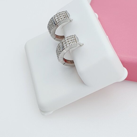 "925 Sterling Silver Cubic Zirconia Earrings, U19254658 - Picture 4 of 11